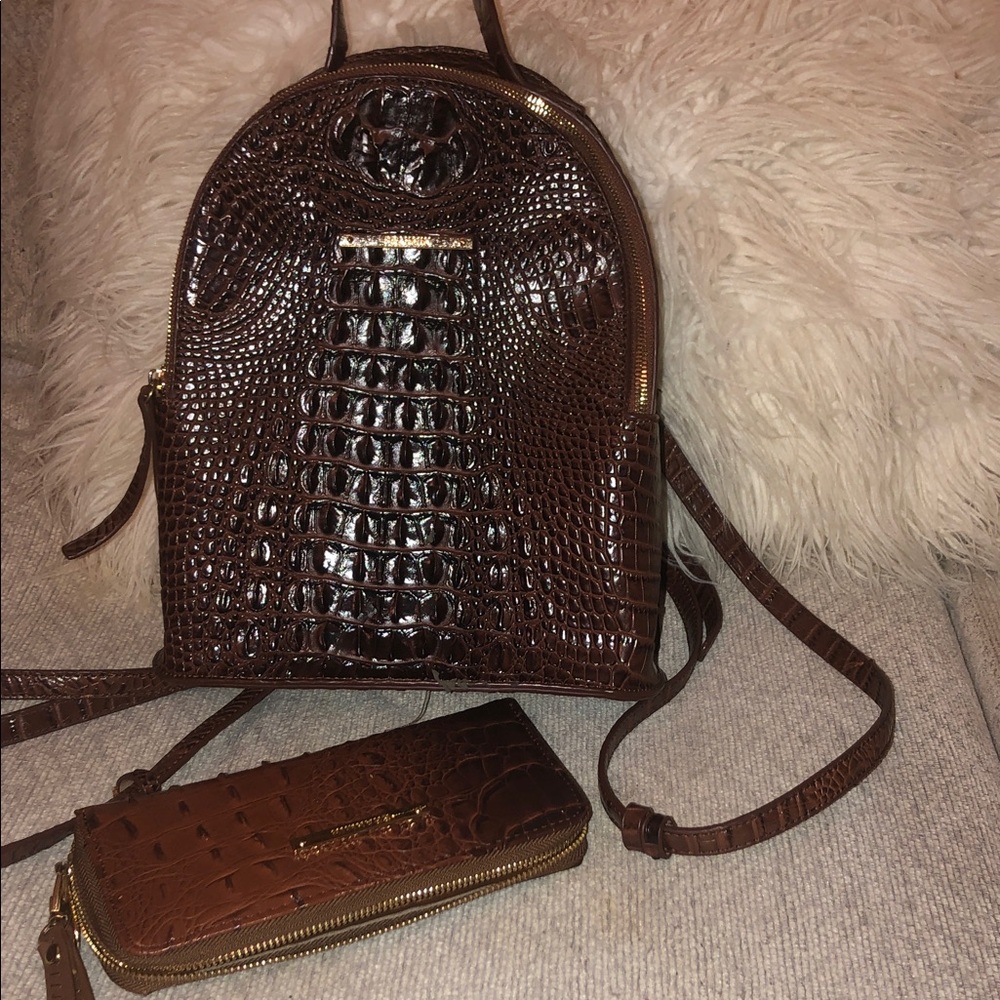 🤩🔥Deep Chocolate Crocodile-Embossed Backpack with Wallet❤️ - Picture 7 of 14